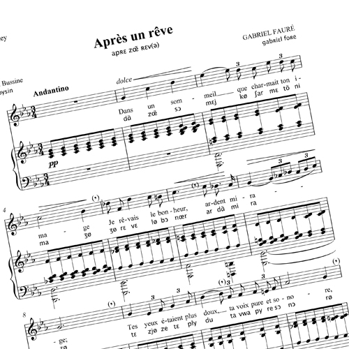 Score of Après un rêve